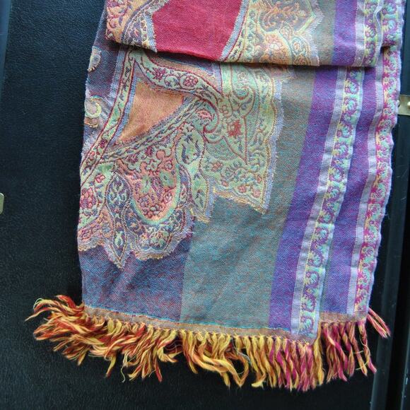 Natural Colorful Design Pashmina 100% Wool - Picture 3 of 4